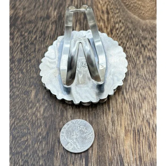 Navajo Handmade Sterling Silver Sonoran Gold Turquoise Mega Cuff Bracelet - Picture 9 of 9